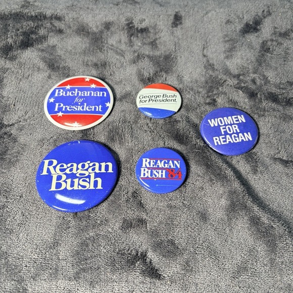 Other - Vintage Reagan And Bush 1984 Pins, USA